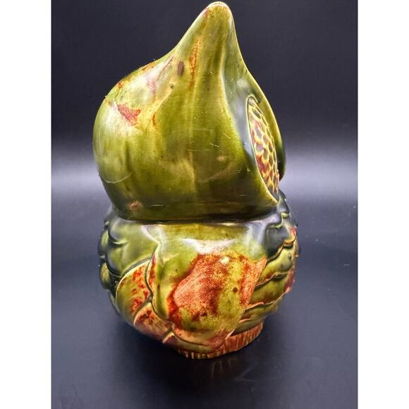 Vintage Mid Century Modern "Hidden" Bottom Bank Ceramic Owl, removable bottom - Picture 5 of 8